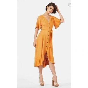 JustFab Vibrant Orange Midi Dress